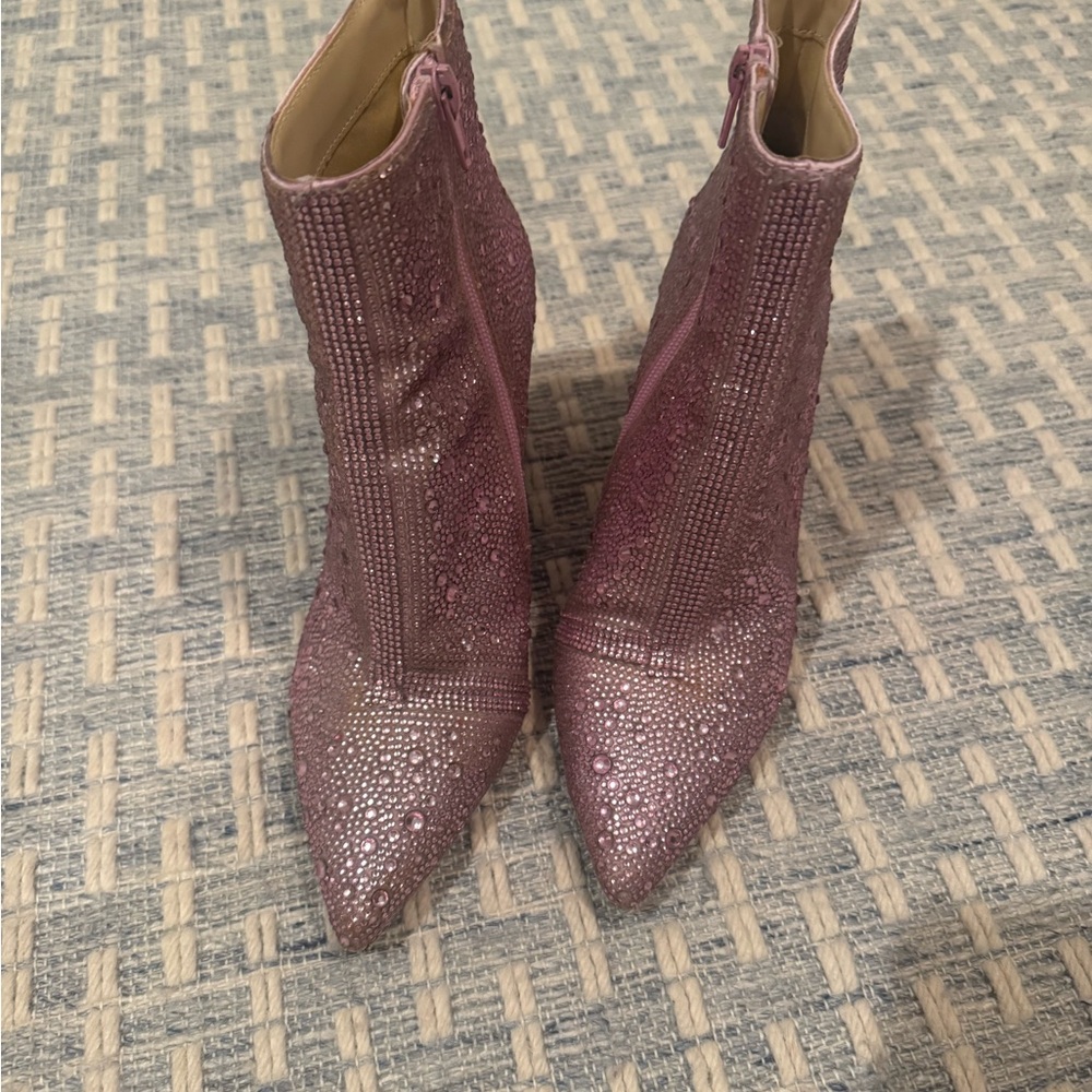 Betsey Johnson Sparkling Pink Ankle Booties